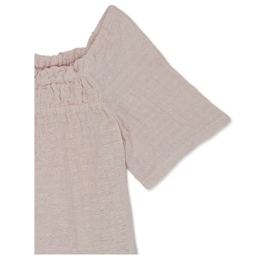 easy-peasy Toddler Girl Swiss Dot Top 4T New with Tags Sepia Rose Smock Organic